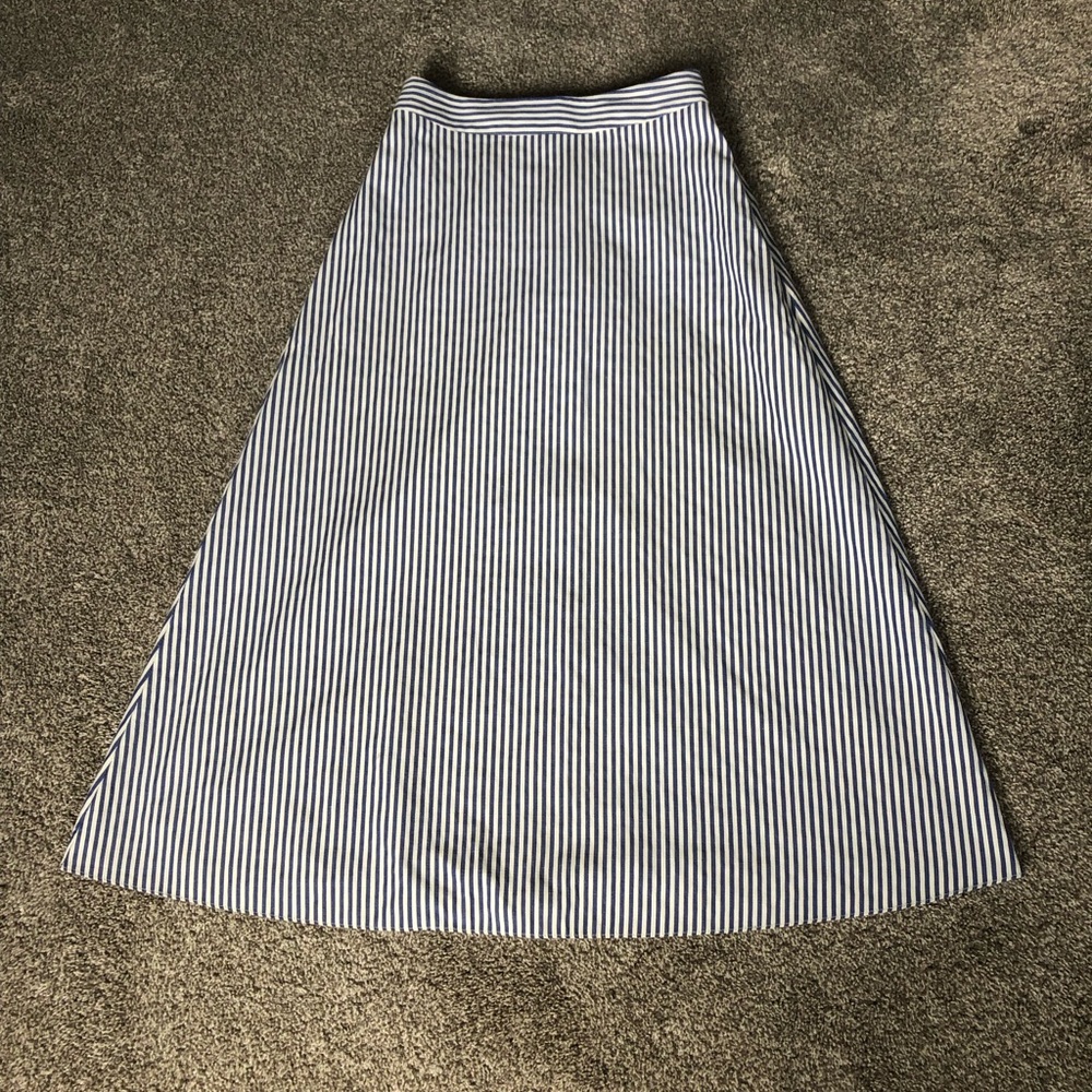 Oak + Fort A Line Skirt - Blue & White Striped - O/S